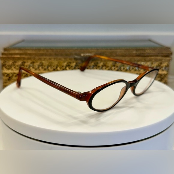 Byblos Accessories - byblos - Vintage Slim & Narrow Oval Black/Tortoiseshell Rx Frames, Italy, EUC